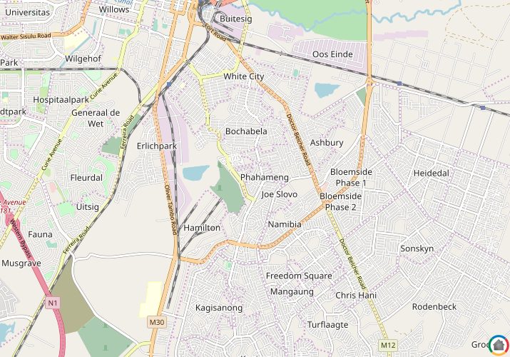 Map location of Phahameng